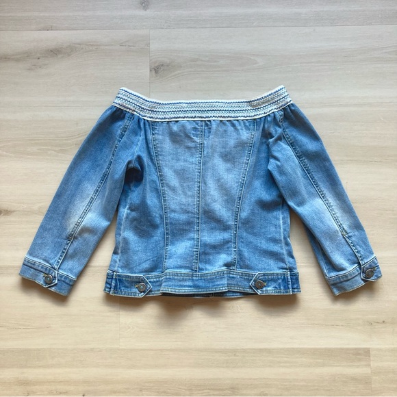 Luisa Spagnoli Denim Jacket Off the Shoulder size 4 - Picture 2 of 7